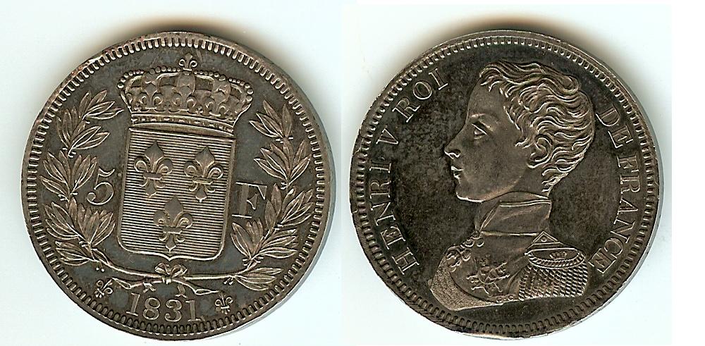 5 Francs Henri V 1831(Silver) Unc